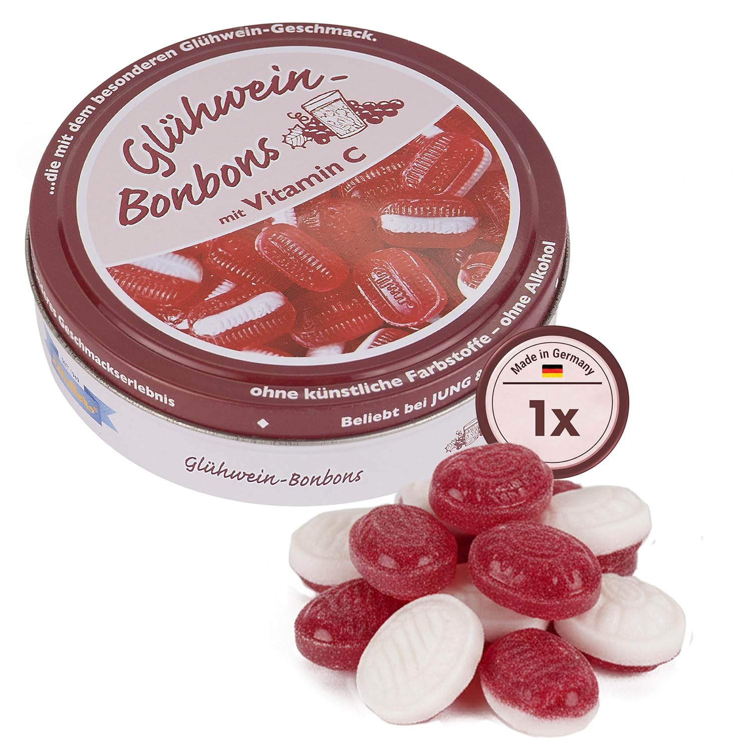 Glühweinbonbons mit Vitamin C 100g Dose